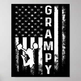 Cheerleader Jubel Oma Amerika Flagge Vintage Weihn Poster
