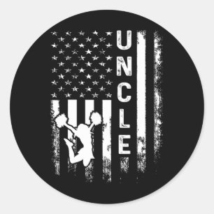 Cheerleader Jubel Onkel Amerika Flagge Vintage Wei Runder Aufkleber