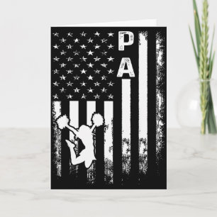 Cheerleader Jubel Pa Amerika Flagge Vintage Weihna Karte
