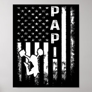 Cheerleader Jubel Papi Amerika Flagge Vintage Weih Poster