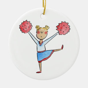 Cheerleader Keramik Ornament