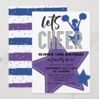 Cheerleader Lila Blue Cheer Birthday