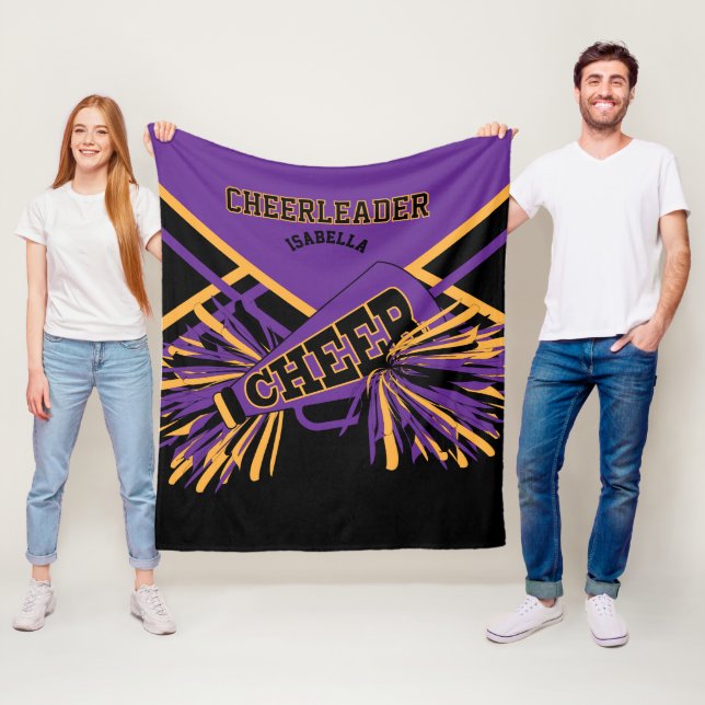 Cheerleader - Lila, Gold und Schwarz Fleecedecke (Beispiel)