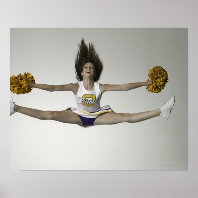 Cheerleader macht Splitter in der Luft Poster (Vorne)