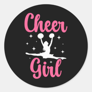 Cheerleader Mädchen Cheerleading _1 Runder Aufkleber