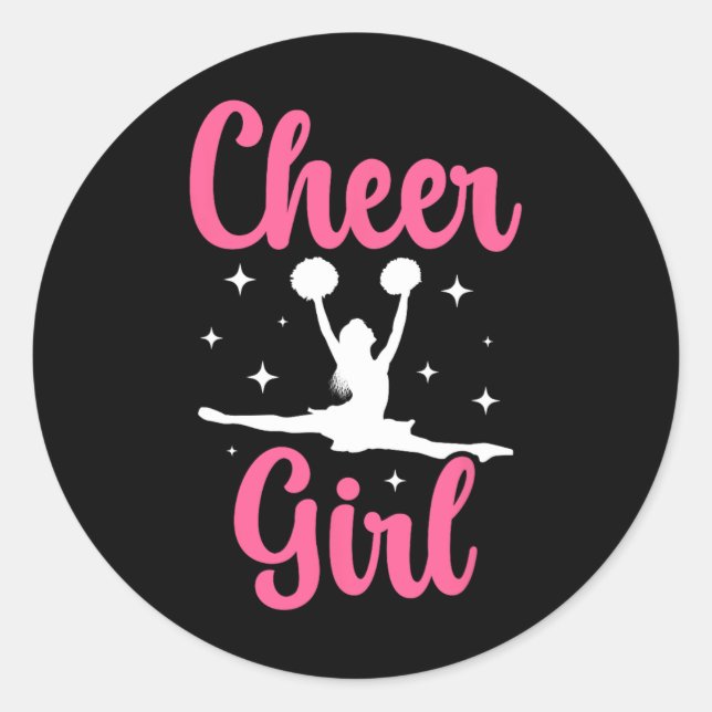 Cheerleader Mädchen Cheerleading _1 Runder Aufkleber (Vorderseite)