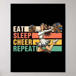 Cheerleader Mädchen Cheerleading Tanz Essen Schlaf Poster