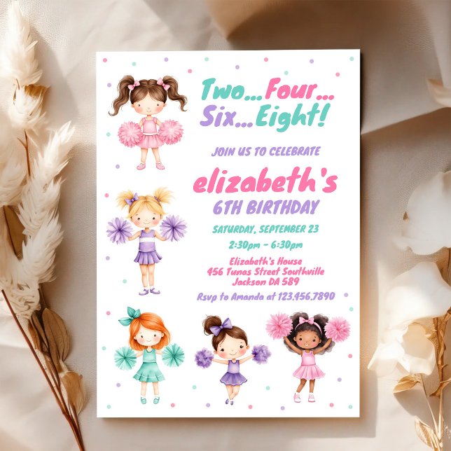 Cheerleader Mädchen Geburtstagsfeier Einladung (Von Creator hochgeladen)