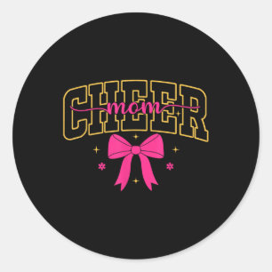 Cheerleader Mama Funny M Mama Football Cheerleader Runder Aufkleber