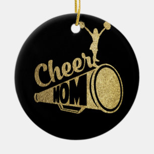Cheerleader Mama Imitate Gold Keramik Ornament
