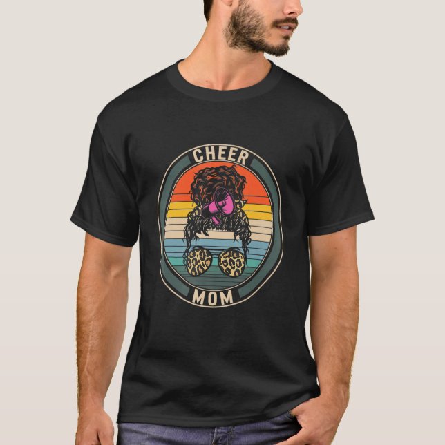 Cheerleader Mama Leopard Megaphone Cheerleader Mam T-Shirt (Vorderseite)