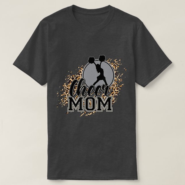 Cheerleader Mama Leopard Print Womens Proud Cheerl T-Shirt (Design vorne)