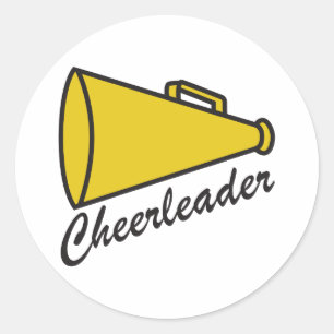 CHEERLEADER MEGAPHONE RUNDER AUFKLEBER