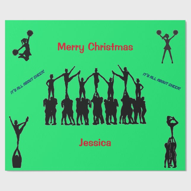 Cheerleader "Merry Christmas" Geschenkpapier (Flach)