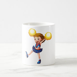 Cheerleader mit gelben Poms Kaffeetasse