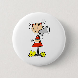 Cheerleader mit Megaphon Button