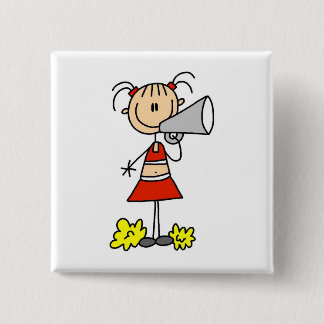 Cheerleader mit Megaphon-T-Shirts und Geschenken Button