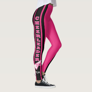 Cheerleader Monogramm Hot Pink Leggings