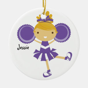 Cheerleader-Name-Verzierung KRW lila Keramik Ornament