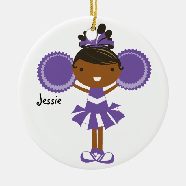Cheerleader-Name-Verzierung KRW lila Keramikornament (Vorne)