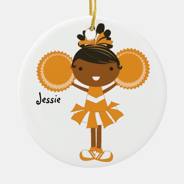 Cheerleader-Name-Verzierung KRW orange Keramik Ornament (Vorne)
