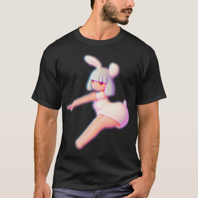 Cheerleader Niedlich Bunny Flyer T-Shirt (Vorderseite)