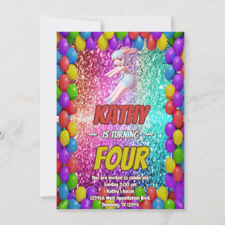Cheerleader Niedlich Bunny Pompom Fun Geburtstag e Einladung