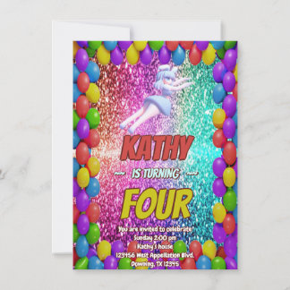 Cheerleader Niedlich Bunny Pompom Fun Geburtstag e Einladung
