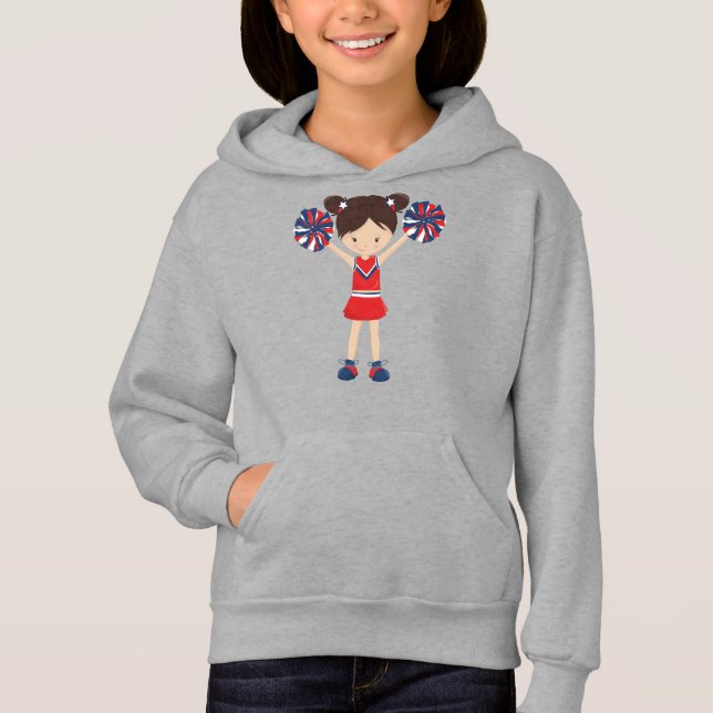 Cheerleader, Niedlich Girl, Braunhaar, Cheerleader Hoodie (Vorderseite)