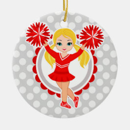Cheerleader - Niedlich Red Blonde Cheer Keramik Ornament