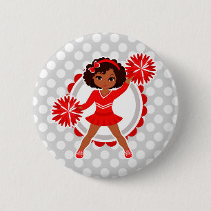 Cheerleader - Niedlicher amerikanischer Cheerleade Button
