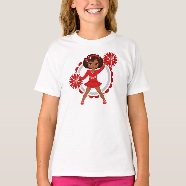 Cheerleader - Niedlicher amerikanischer Cheerleade T-Shirt (Vorderseite)