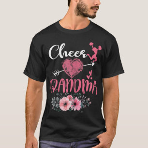 Cheerleader Oma Floral Funny Cheerleader Heart Mot T-Shirt