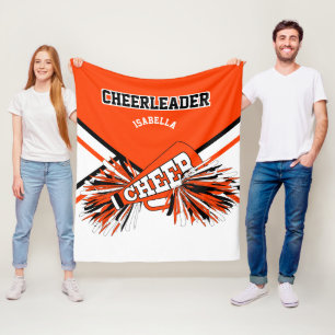 📣 Cheerleader - Orange, Black & White Fleecedecke