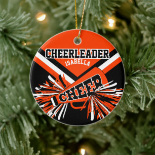 Cheerleader 📣 💖 - Orange - One Side Print Keramik Ornament