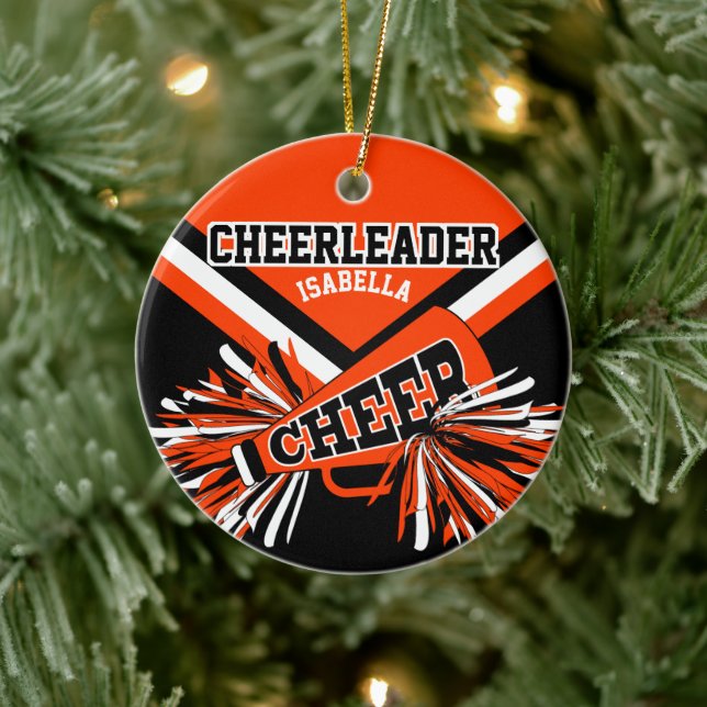 Cheerleader 📣 💖 - Orange - One Side Print Keramik Ornament (Baum)