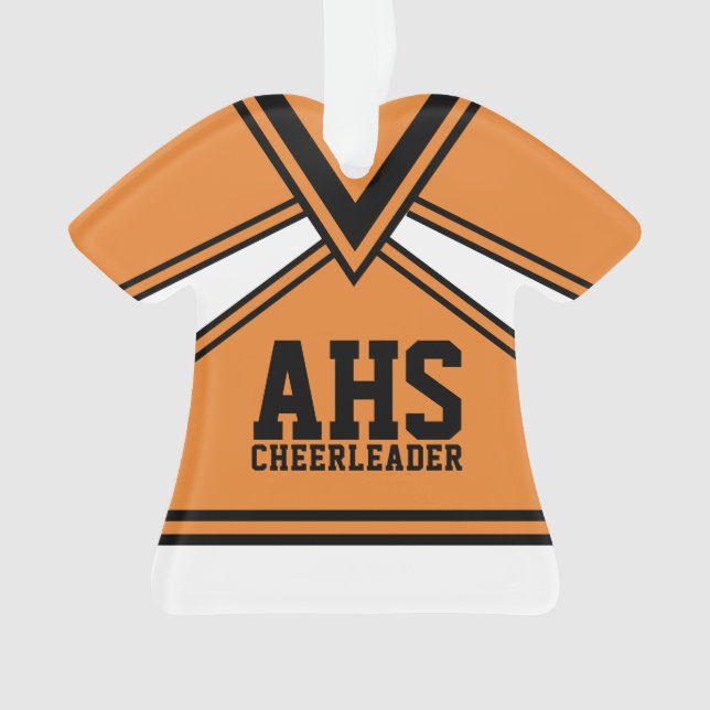 Cheerleader Orange und Black mit verschiedenen Buc Ornament (Vorderseite)