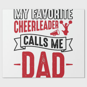 Cheerleader Papa Vintage Engraving Shirt Design_1 Geschenkpapier