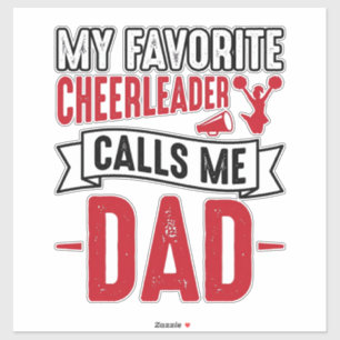 Cheerleader Papa Vintage Gravur Shirt Design_1 Aufkleber