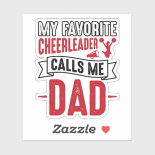 Cheerleader Papa Vintage Gravur Shirt Design_1 Aufkleber