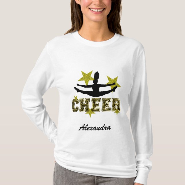 Cheerleader-personalisierter langer Hülsen-T - T-Shirt (Vorderseite)