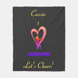 Cheerleader Pink, Gelb, schwarzer Fleecebanket Fleecedecke
