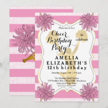 Cheerleader Pink | Gold Girl Birthday Party