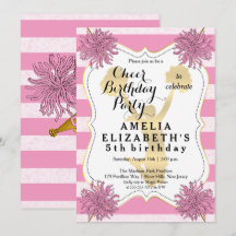 Cheerleader Pink | Gold Girl Birthday Party