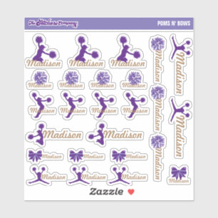 Cheerleader Pom Labels Personalisiert Schule