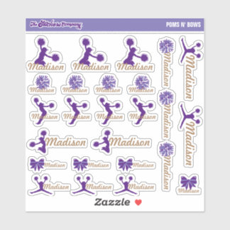 Cheerleader Pom Labels Personalisiert | Schule