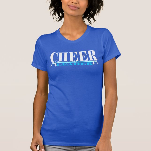 Cheerleader-Praxis-Shirt in weißem und in Blauem T-Shirt (Vorderseite)