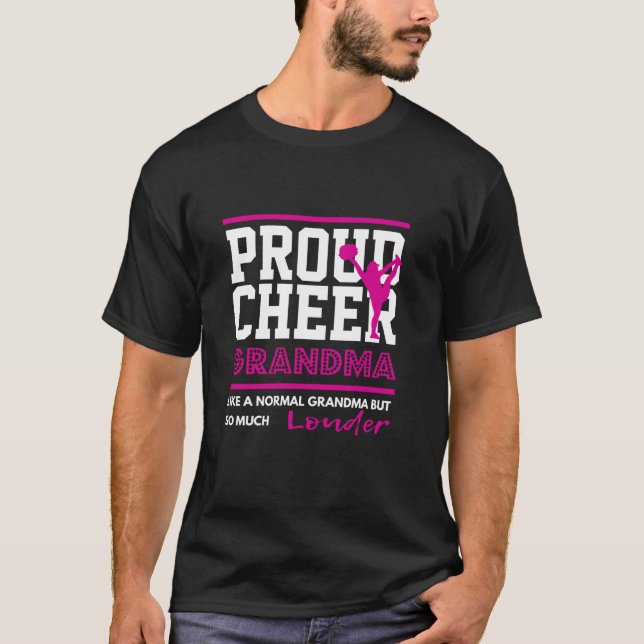 Cheerleader Proud Cheer Grandma Graphic Long Slee T-Shirt (Vorderseite)
