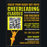 Cheerleader QR Code Sign, Cheerleader Classes Flyer<br><div class="desc">Cheerleader QR Code Sign,  Cheerleader Classes Werbung Flyer durch den Business Card Store.</div>