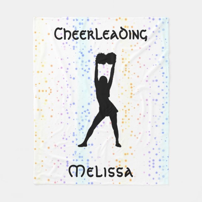 Cheerleader Rainbow Confetti Personalisiert Fleecedecke (Vorderseite)